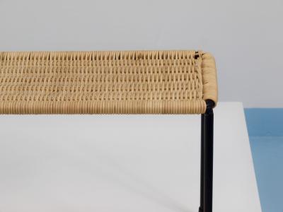  Werkst tte Carl Aub ck Carl Aubock Side Table Flower Plant Bench Iron Rattan Wicker Austria 1950s