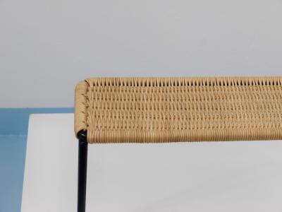  Werkst tte Carl Aub ck Carl Aubock Side Table Flower Plant Bench Iron Rattan Wicker Austria 1950s