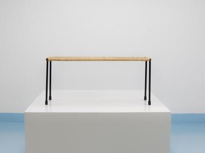  Werkst tte Carl Aub ck Carl Aubock Side Table Flower Plant Bench Iron Rattan Wicker Austria 1950s