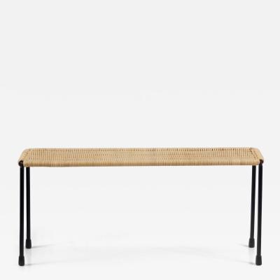  Werkst tte Carl Aub ck Carl Aubock Side Table Flower Plant Bench Iron Rattan Wicker Austria 1950s