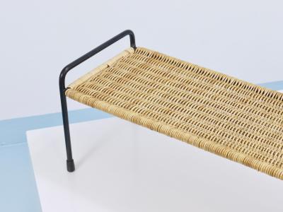 Werkst tte Carl Aub ck Carl Aubock Side Table Flower Plant Bench Iron Rattan Wicker Austria 1950s