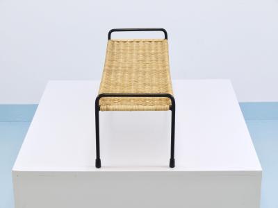  Werkst tte Carl Aub ck Carl Aubock Side Table Flower Plant Bench Iron Rattan Wicker Austria 1950s