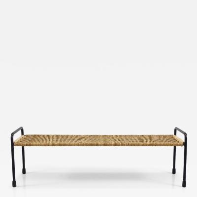  Werkst tte Carl Aub ck Carl Aubock Side Table Flower Plant Bench Iron Rattan Wicker Austria 1950s