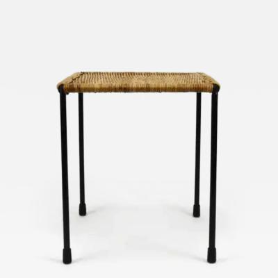  Werkst tte Carl Aub ck Carl Aubock Side Table Stool Flower Stand Rattan Wicker Austria 1950s