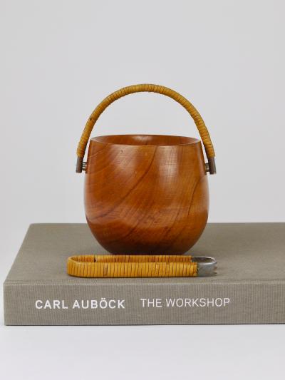  Werkst tte Carl Aub ck Carl Aubock Sugar Bowl Tongs Walnut Nickel Cane no 3536 Vienna 1940s