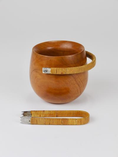  Werkst tte Carl Aub ck Carl Aubock Sugar Bowl Tongs Walnut Nickel Cane no 3536 Vienna 1940s