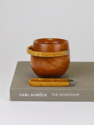  Werkst tte Carl Aub ck Carl Aubock Sugar Bowl Tongs Walnut Nickel Cane no 3536 Vienna 1940s