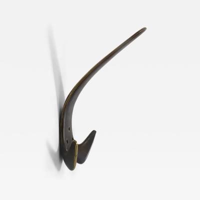  Werkst tte Carl Aub ck Carl Aubock Two Large Brass Double Wall Coat Hooks 4056 Austria 1950s