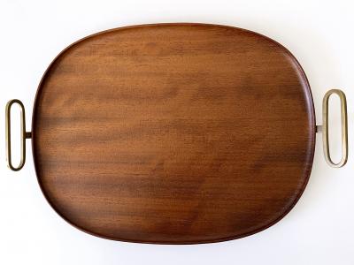  Werkst tte Carl Aub ck Extremely Rare Mid Century Modern Teak Serving Tray by Carl Aub ck Austria 1950s
