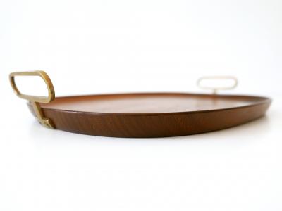  Werkst tte Carl Aub ck Extremely Rare Mid Century Modern Teak Serving Tray by Carl Aub ck Austria 1950s