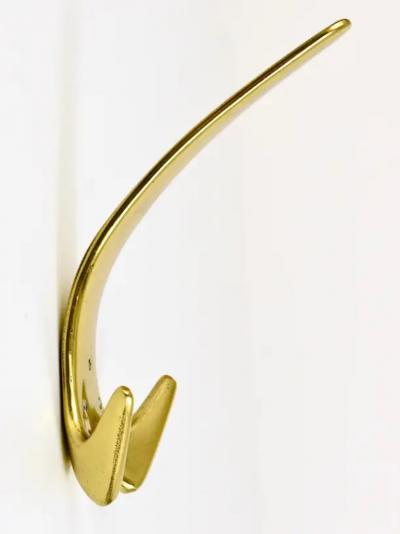Werkst tte Carl Aub ck Five Carl Aubock Large Vintage Brass Wall Coat Hooks 4056 Austria 1950s