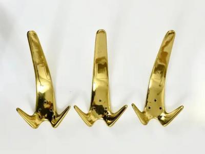Werkst tte Carl Aub ck Five Carl Aubock Large Vintage Brass Wall Coat Hooks 4056 Austria 1950s