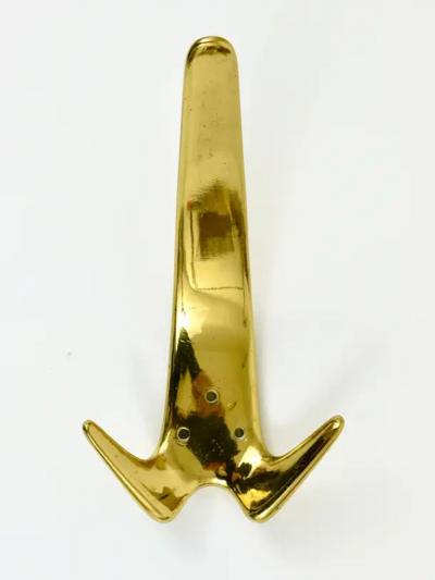 Werkst tte Carl Aub ck Five Carl Aubock Large Vintage Brass Wall Coat Hooks 4056 Austria 1950s