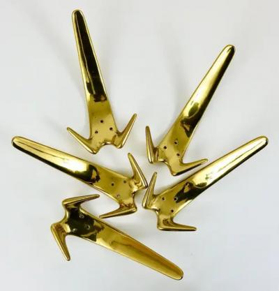 Werkst tte Carl Aub ck Five Carl Aubock Large Vintage Brass Wall Coat Hooks 4056 Austria 1950s