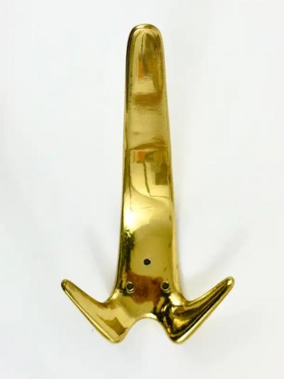 Werkst tte Carl Aub ck Five Carl Aubock Large Vintage Brass Wall Coat Hooks 4056 Austria 1950s