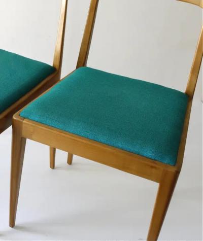  Werkst tte Carl Aub ck Four Carl Aubock Midcentury Walnut Chairs A7 Vienna Austria 1950s