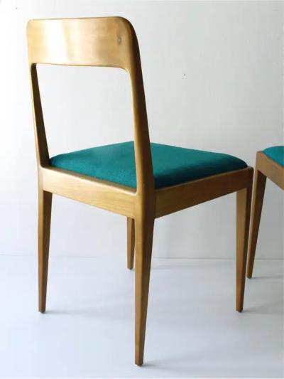  Werkst tte Carl Aub ck Four Carl Aubock Midcentury Walnut Chairs A7 Vienna Austria 1950s