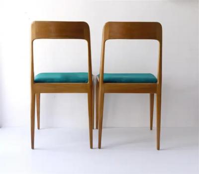  Werkst tte Carl Aub ck Four Carl Aubock Midcentury Walnut Chairs A7 Vienna Austria 1950s