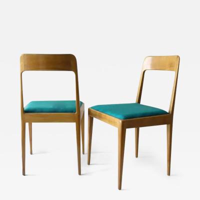  Werkst tte Carl Aub ck Four Carl Aubock Midcentury Walnut Chairs A7 Vienna Austria 1950s