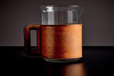  Werkst tte Carl Aub ck Glass Pitcher with Leather Sleeve by Werkst tte Carl Aub ck