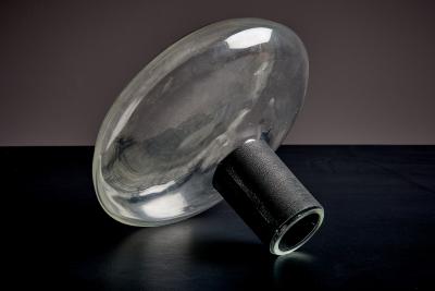  Werkst tte Carl Aub ck Glass Vase with Leather Collar by Werkst tte Carl Aub ck