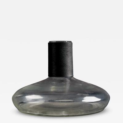  Werkst tte Carl Aub ck Glass Vase with Leather Collar by Werkst tte Carl Aub ck