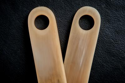  Werkst tte Carl Aub ck Hand carved horn Salad Servers with rounded Handles by Werkst tte Carl Aub ck