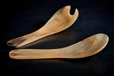  Werkst tte Carl Aub ck Horn Salad Servers by Werkst tte Carl Aub ck