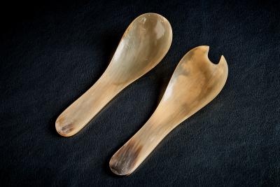  Werkst tte Carl Aub ck Horn Salad Servers by Werkst tte Carl Aub ck