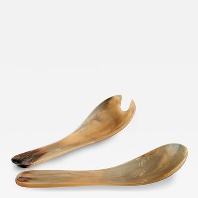  Werkst tte Carl Aub ck Horn Salad Servers by Werkst tte Carl Aub ck