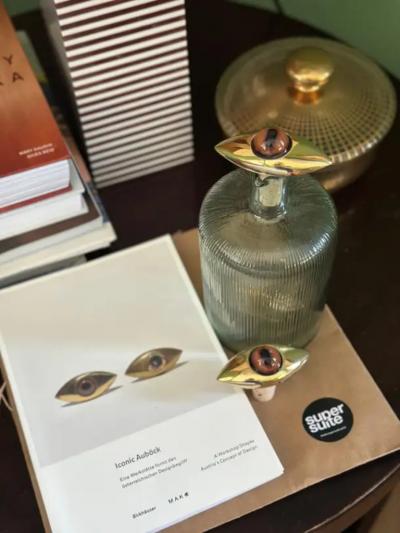  Werkst tte Carl Aub ck Iconic Carl Aub ck Handcrafted Eye Bottle Stopper 4538 Cork Brass Austria