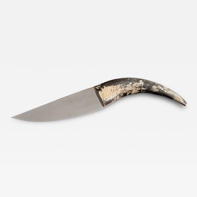 Werkst tte Carl Aub ck Knife with Curved Horn Handle by Werkst tte Carl Aub ck