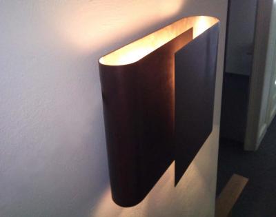  Werkst tte Carl Aub ck Large Carl Aubo ck Model 7256 Wrap Patinated Brass Wall Lamp