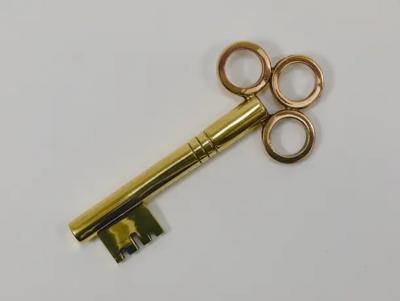  Werkst tte Carl Aub ck Large Carl Aubock Brass Key Corkscrew Bottle Opener Paperweight Austria 1950s