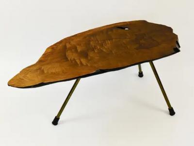  Werkst tte Carl Aub ck Original Carl Aubock Large Mid Century Walnut Tree Trunk Coffee Table 1950s