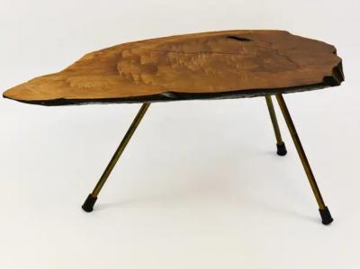  Werkst tte Carl Aub ck Original Carl Aubock Large Mid Century Walnut Tree Trunk Coffee Table 1950s
