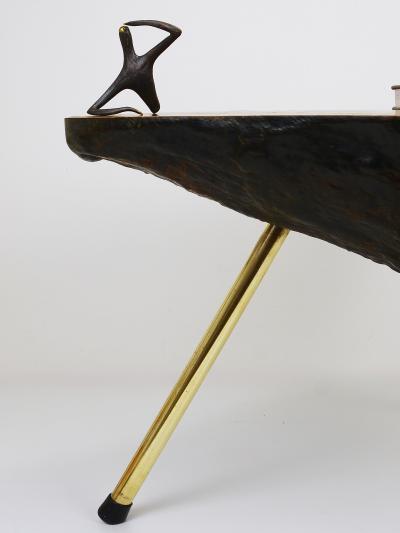  Werkst tte Carl Aub ck Original Carl Aubock Walnut Tree Trunk Coffee Sofa Table Vienna 1950s