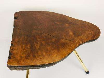  Werkst tte Carl Aub ck Original Carl Aubock Walnut Tree Trunk Coffee Sofa Table Vienna 1950s