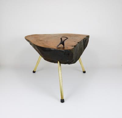  Werkst tte Carl Aub ck Original Carl Aubock Walnut Tree Trunk Coffee Sofa Table Vienna 1950s