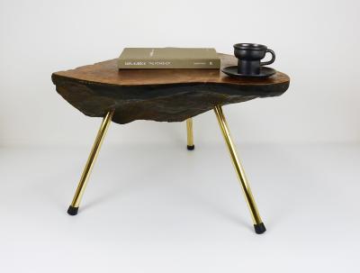  Werkst tte Carl Aub ck Original Carl Aubock Walnut Tree Trunk Coffee Sofa Table Vienna 1950s