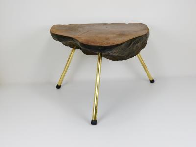  Werkst tte Carl Aub ck Original Carl Aubock Walnut Tree Trunk Coffee Sofa Table Vienna 1950s