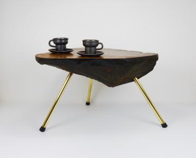  Werkst tte Carl Aub ck Original Carl Aubock Walnut Tree Trunk Coffee Sofa Table Vienna 1950s