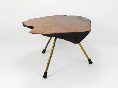  Werkst tte Carl Aub ck Original Carl Aubock Walnut Tree Trunk Coffee or Side Table 1950s