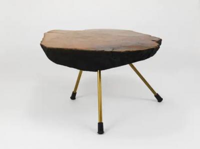  Werkst tte Carl Aub ck Original Carl Aubock Walnut Tree Trunk Coffee or Side Table 1950s