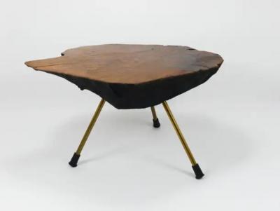  Werkst tte Carl Aub ck Original Carl Aubock Walnut Tree Trunk Coffee or Side Table 1950s