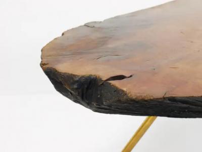  Werkst tte Carl Aub ck Original Carl Aubock Walnut Tree Trunk Coffee or Side Table 1950s