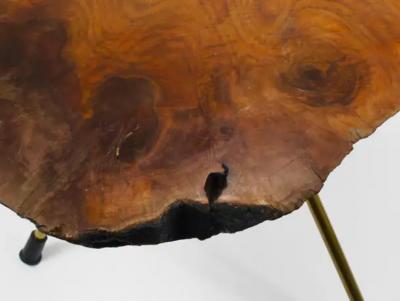  Werkst tte Carl Aub ck Original Carl Aubock Walnut Tree Trunk Coffee or Side Table 1950s