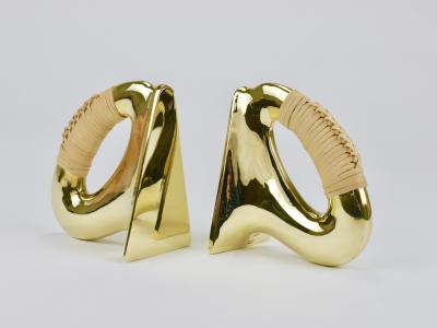  Werkst tte Carl Aub ck Pair Carl Aub ck Flat Iron Brass Cane Bookends 3530 Vienna Austria
