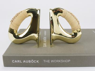  Werkst tte Carl Aub ck Pair Carl Aub ck Flat Iron Brass Cane Bookends 3530 Vienna Austria