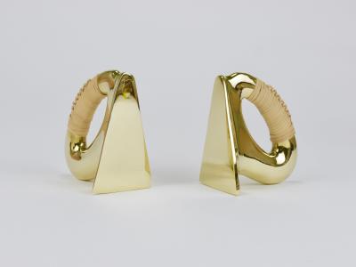  Werkst tte Carl Aub ck Pair Carl Aub ck Flat Iron Brass Cane Bookends 3530 Vienna Austria